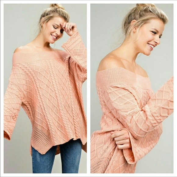 Lana.Jo Sweaters - Peach Off Shoulder Sweater